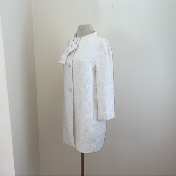 Kate Spade $548 White New York Dorothy Bow Front Tweed Coat Size 6 Small - Picture 3 of 16